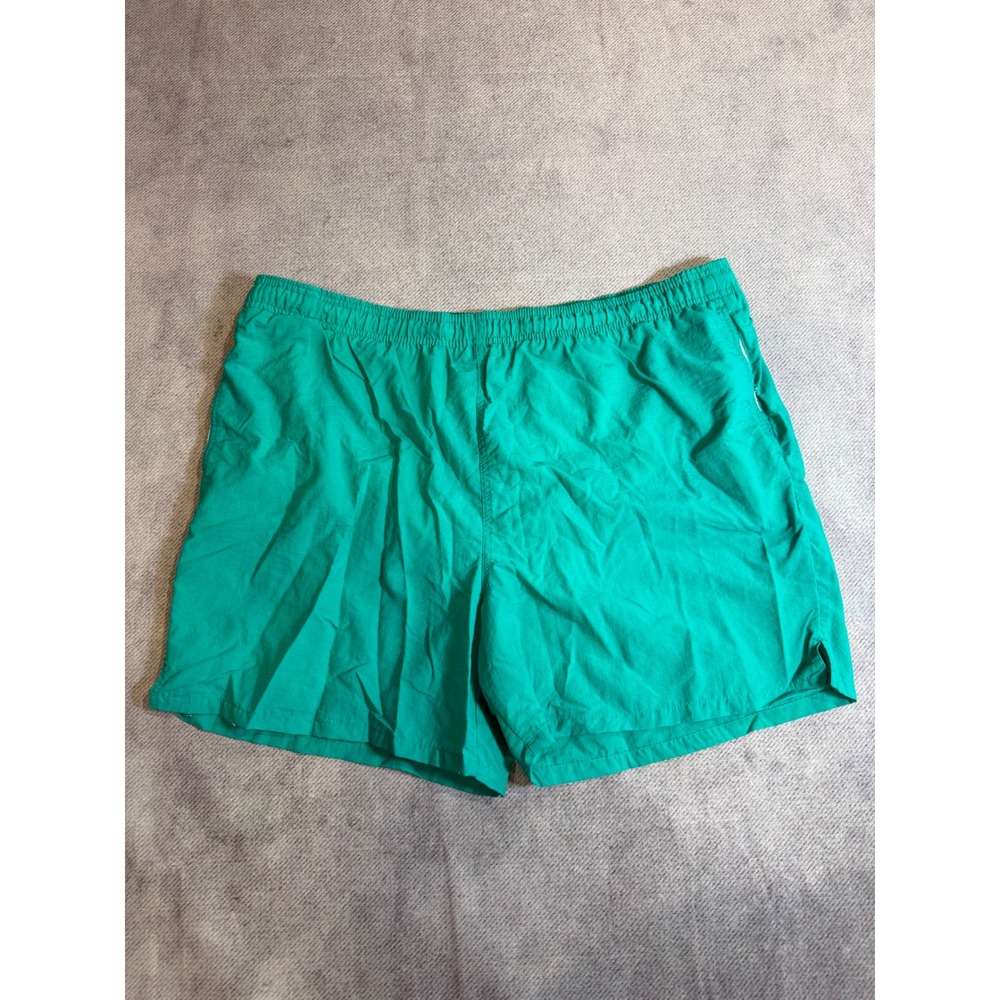 Express Mens Teal Green Nylon Swim Trunks Mesh Lined Elastic Waist Size Medium